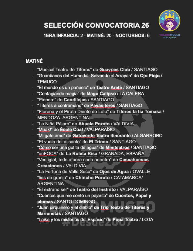 SELECCIÓN CONVOCATORIA 26